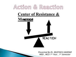 Presented By Dr. MUSTAFA HADDAD
MSD , MCU 1st Year , 1st Semester
Center of Resistance &
Moment
 