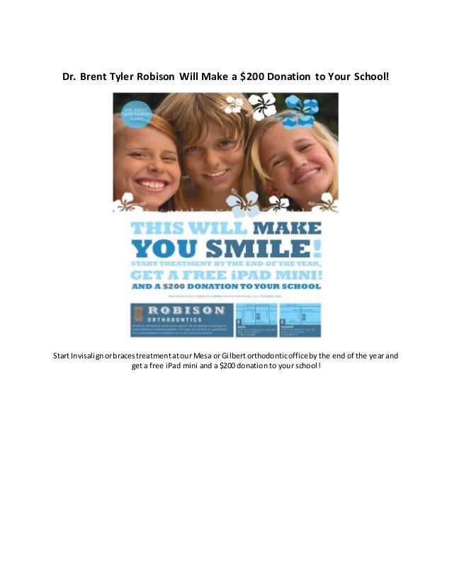 Dr. Brent Tyler Robison Will Make a $200 Donation to Your ...