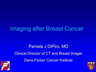 Pamela J DiPiro, MD
Clinical Director of CT and Breast Imager
Dana-Farber Cancer Institute
Imaging after Breast Cancer
 