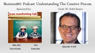 864,042 433
Downloads Episodes
Sponsored by: Guest: Dr. Keith Sawyer
Episode #434
Business901 Podcast: Understanding The Creative Process
 