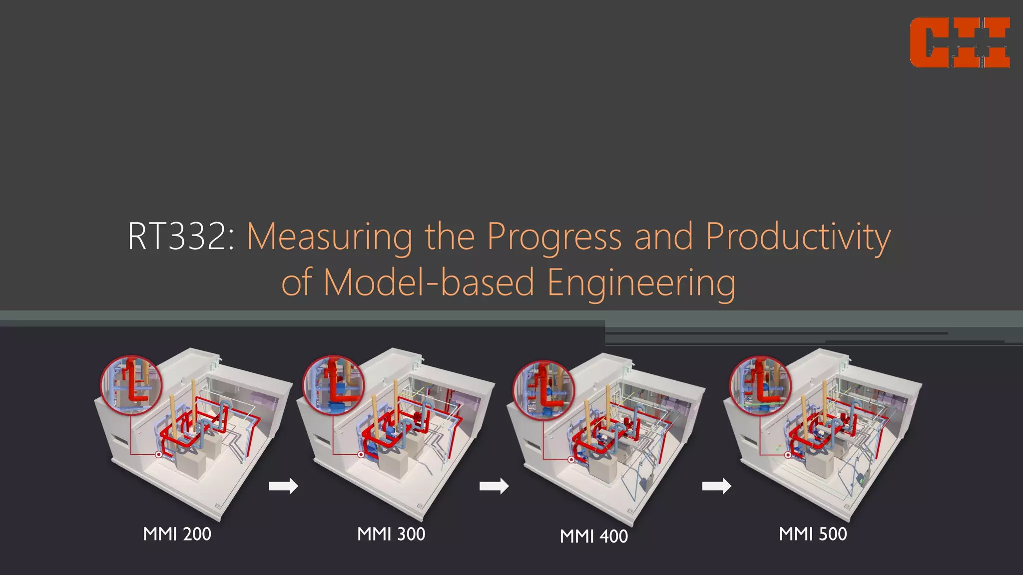 MMI 300 MMI 400 MMI 500MMI 200
RT332: Measuring the Progress and Productivity
of Model-based Engineering
 