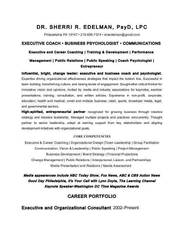 executive coach resumes