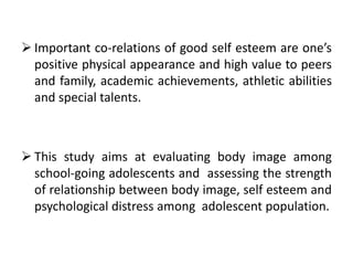 Body Image and Self esteem among Adolescents | PPTX