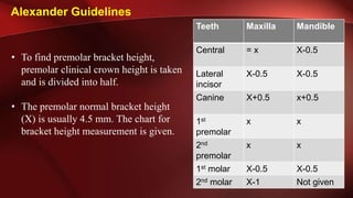 Bracket Height Bracket positioning | PPTX