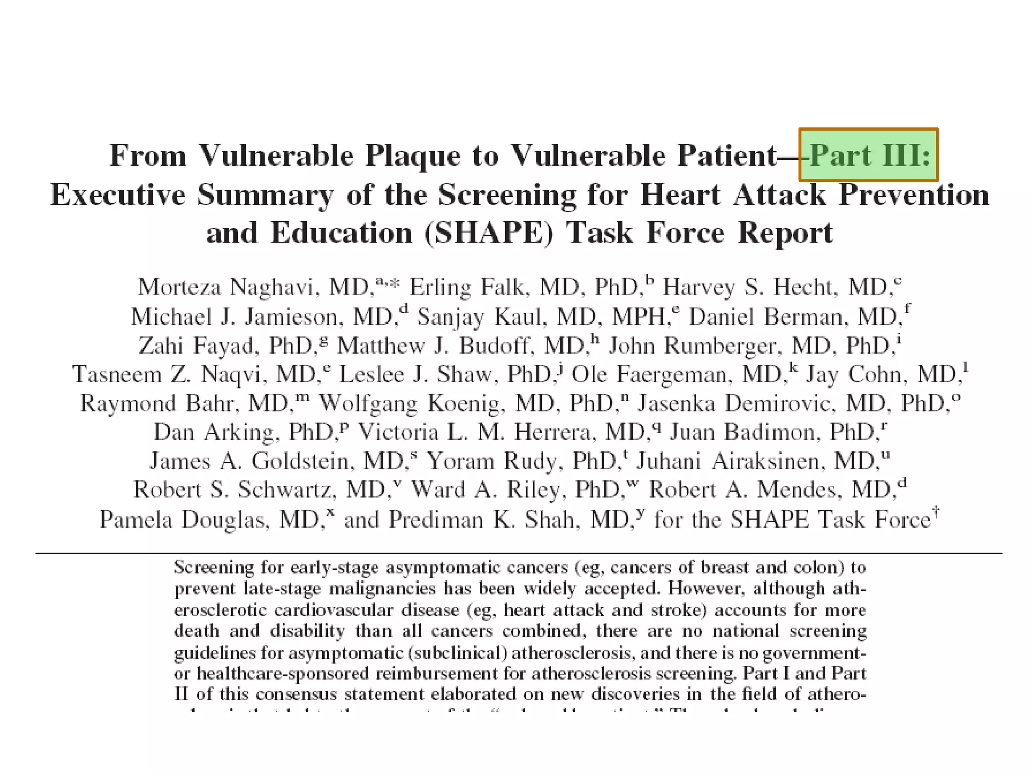 SHAPE Guidelines Published
 