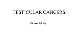 TESTICULAR CANCERS
Dr. Ayush Garg
 