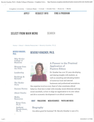 Dr. Beverly Kracher Online Media Kit