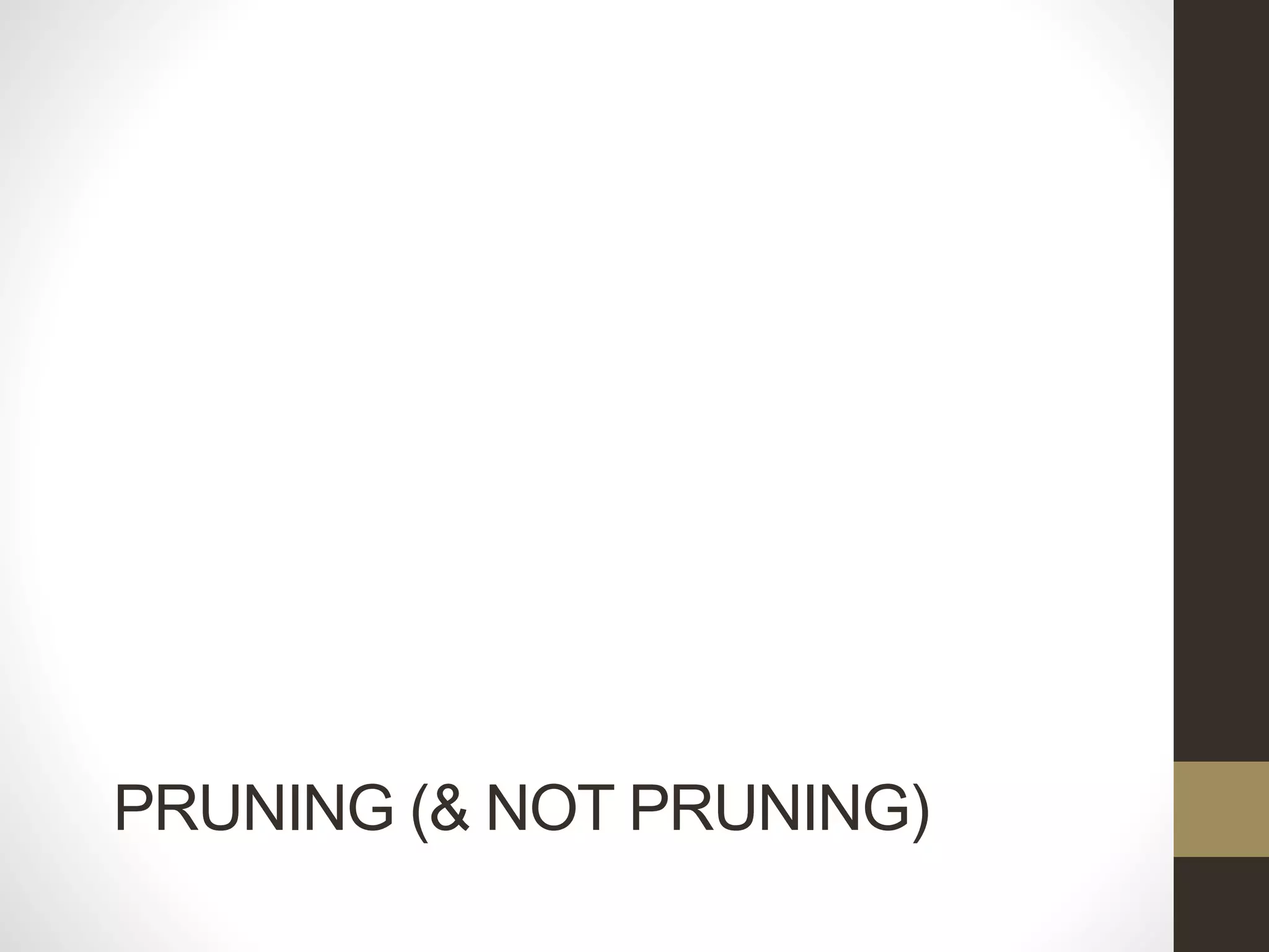 PRUNING (& NOT PRUNING)
 