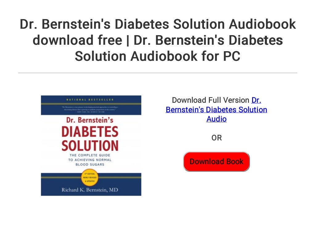 Dr. Bernstein's Diabetes Solution Audiobook download free Dr