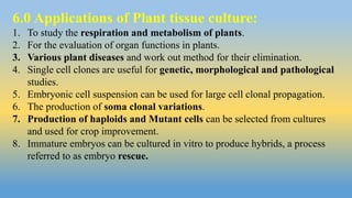 Plant tissue culture techniques | PPTX