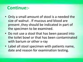 Stool Examination for Routine Practice | PPTX