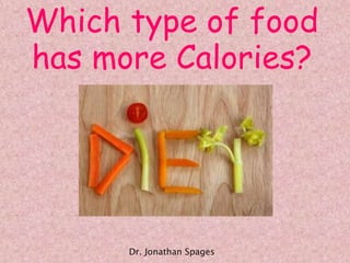 Which type of food
has more Calories?
Dr. Jonathan Spages
 