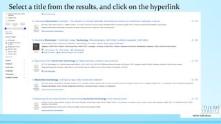 Select a title from the results, and click on the hyperlink
 