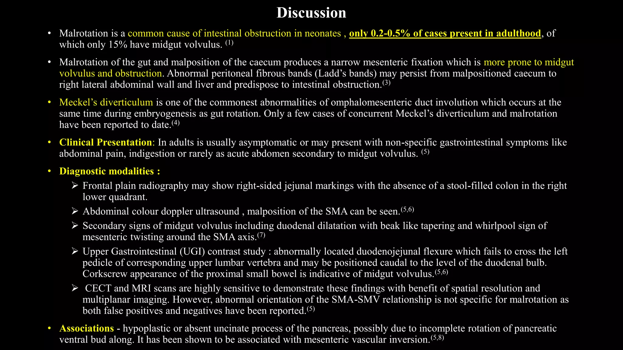 MIDGUT VOLVULUS AND MALROTATION : AN UNUSUAL CAUSE OF INTESTINAL ...