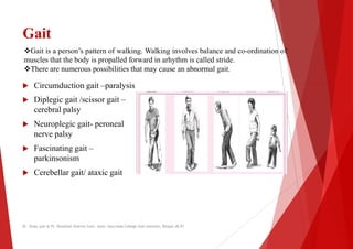 Gait
 Circumduction gait –paralysis
Gait is a person’s pattern of walking. Walking involves
muscles that the body is pro...