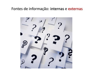 Fontes de informação: internas e externas
 