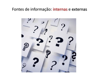 Fontes de informação: internas e externas
 