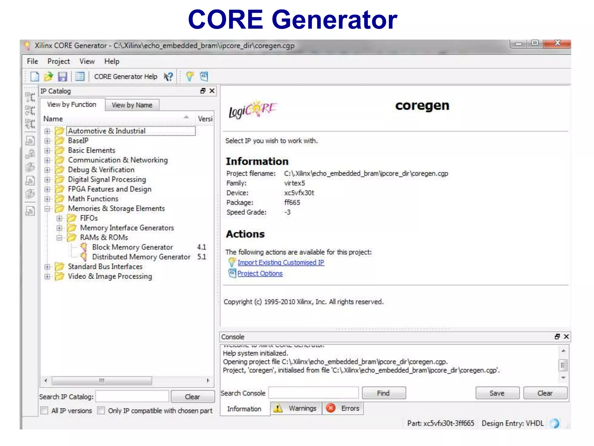 CORE Generator
 