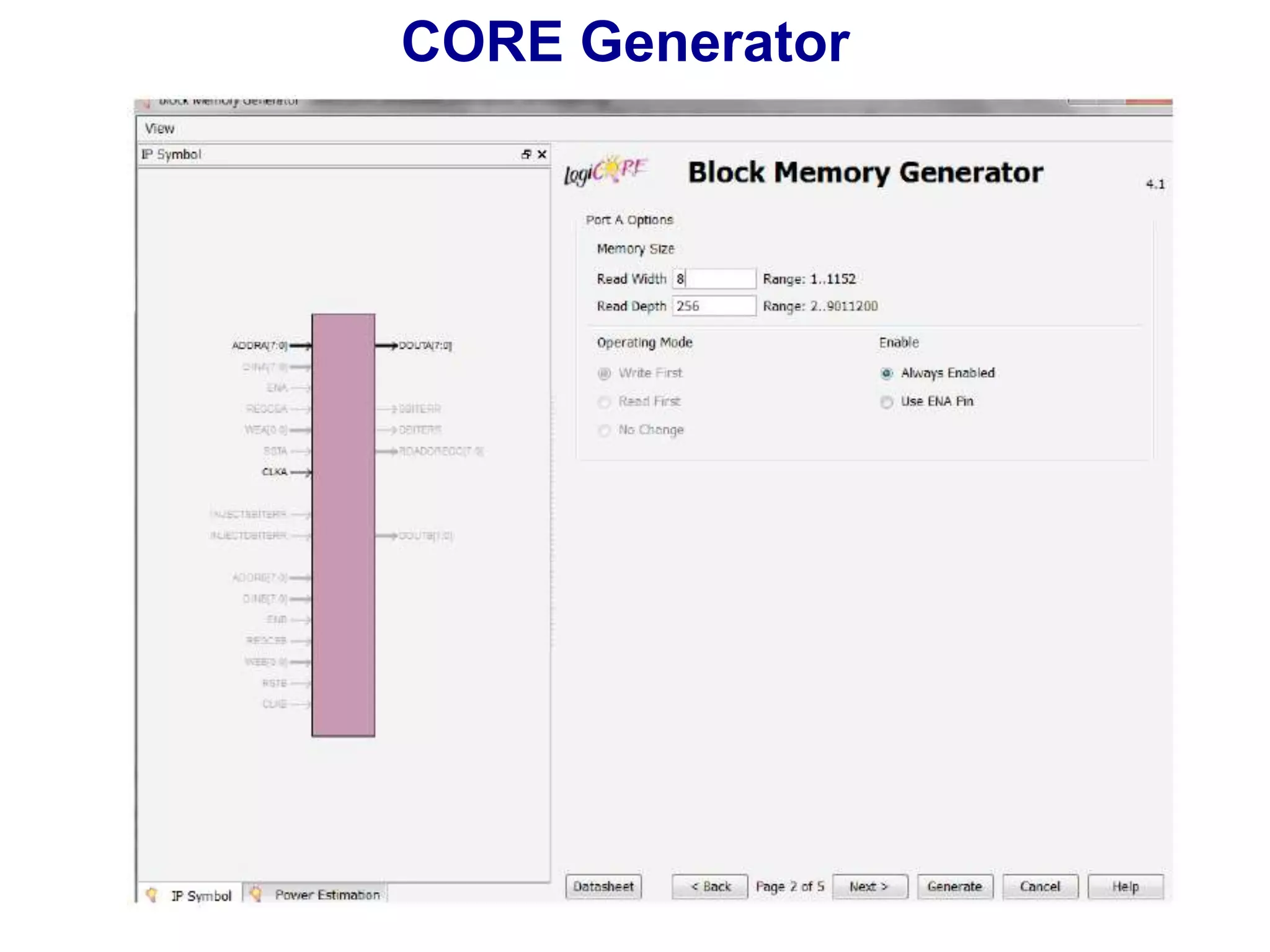 CORE Generator
 