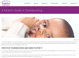 A Parent's Guide to Thumbsucking
