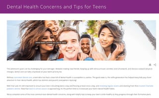 Dental Health Concerns and Tips for Teens