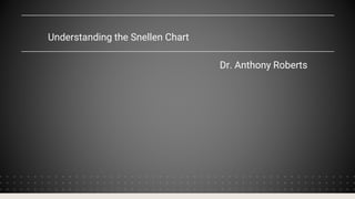 Understanding the Snellen Chart
Dr. Anthony Roberts
 