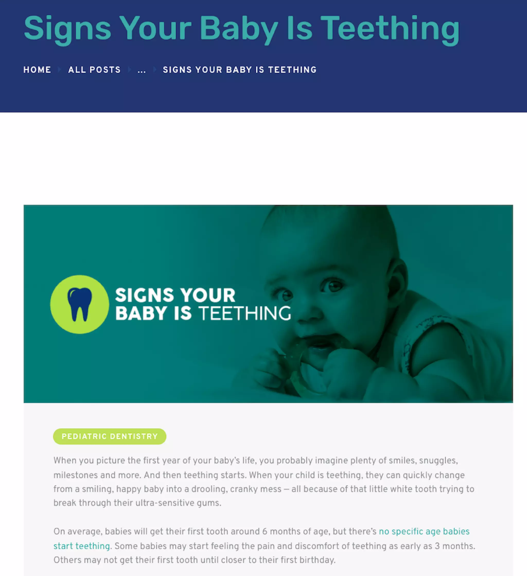 Teething Handout.pdf SIGNS YOUR BABY IS TEETHING | PDF