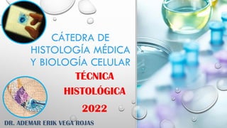 CÁTEDRA DE
HISTOLOGÍA MÉDICA
Y BIOLOGÍA CELULAR
TÉCNICA
HISTOLÓGICA
2022
DR. ADEMAR ERIK VEGA ROJAS
 