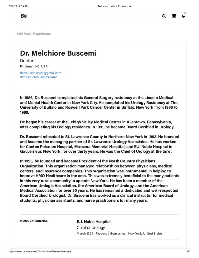 Dr. Melchiore Buscemi Bio PDF