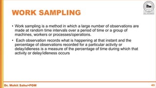 Work Sampling Process Notes Work Study, Method Study | PDF