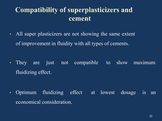 Admixtures in concrete/Types of admixtures | PPTX