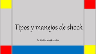 Tipos y manejos de shock
Dr. Guillermo Gonzalez
 