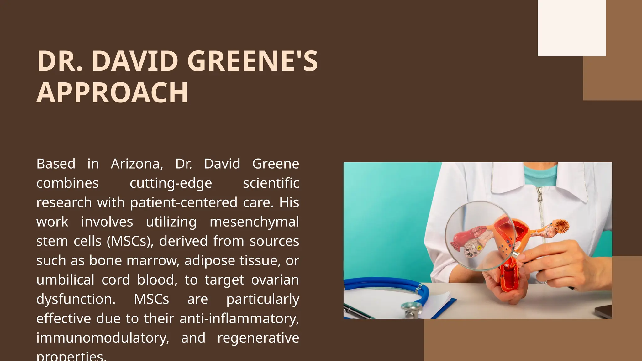 Dr. David Greene Arizona on Stem Cell Advances for Treating Ovarian ...