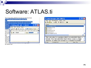 Software: ATLAS.ti
71
 
