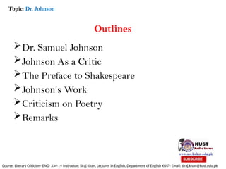 In-Depth Analysis of Dr. Samuel Johnson's Literary Criticism and ...