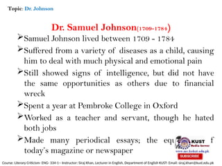 In-Depth Analysis of Dr. Samuel Johnson's Literary Criticism and ...