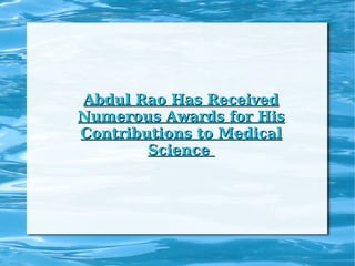 Dr. Abdul Rao USF