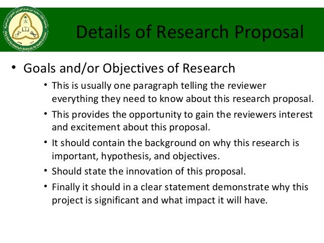 objective of proposal research