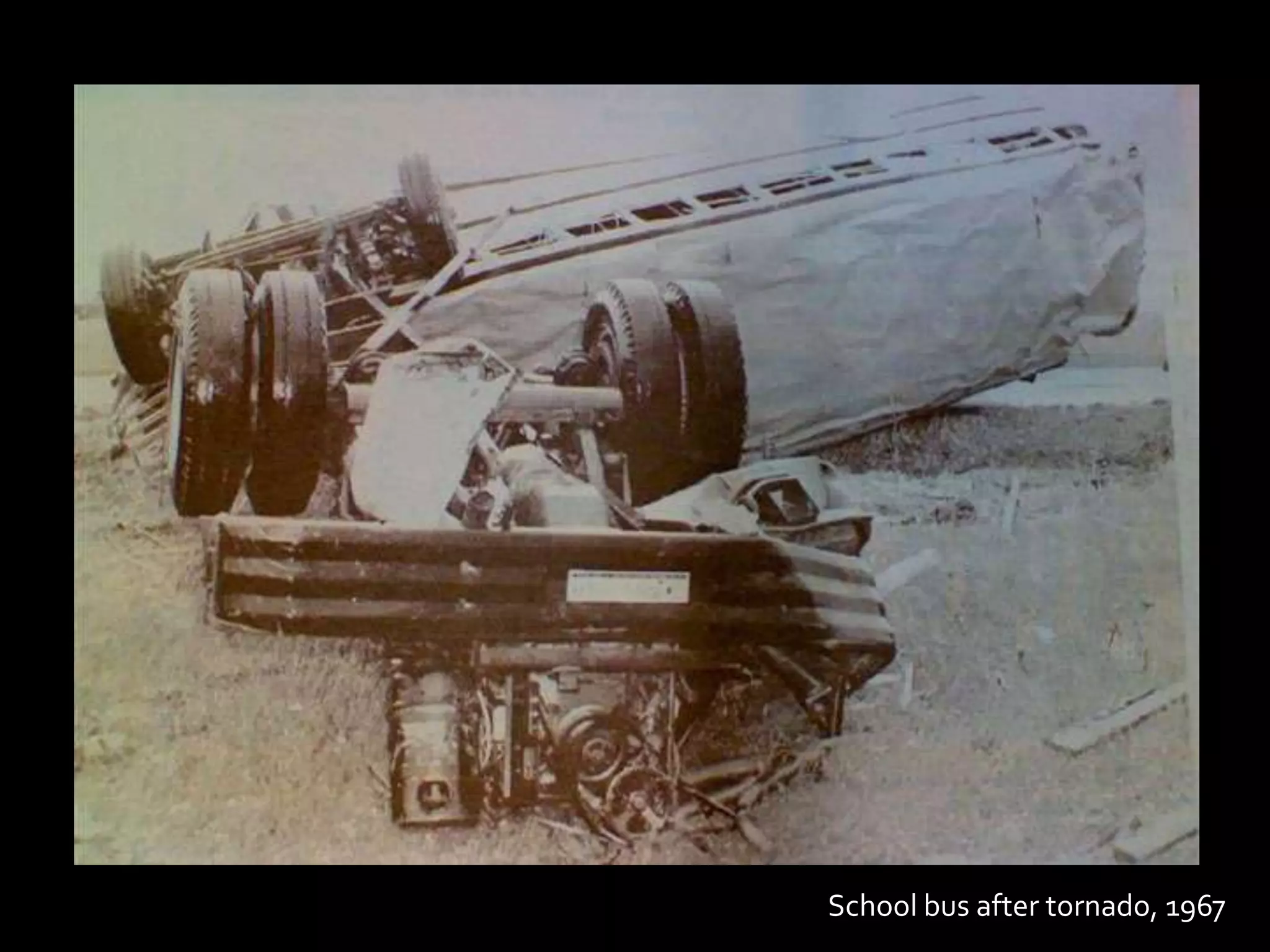 School bus after tornado, 1967
 
