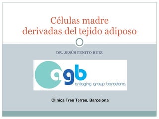 DR. JESÚS BENITO RUIZ Células madre derivadas del tejido adiposo Clinica Tres Torres, Barcelona 