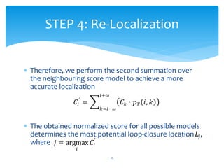 STEP 4: Re-Localization


 Therefore, we perform the second summation over
  the neighbouring score model to achieve a mo...
