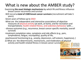 Physical Activity and Cancer, a review of innovative current research ...