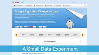 A Small Data Experiment
 