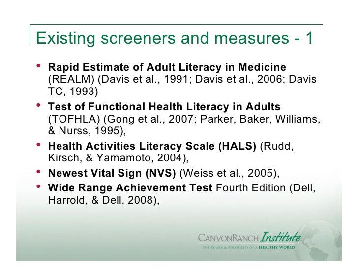 Measuring Health Literacy