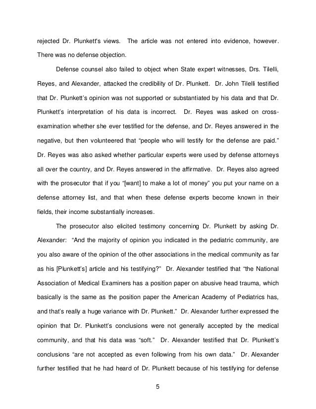 Dr. randell alexander improper impeachment of dr plunkett