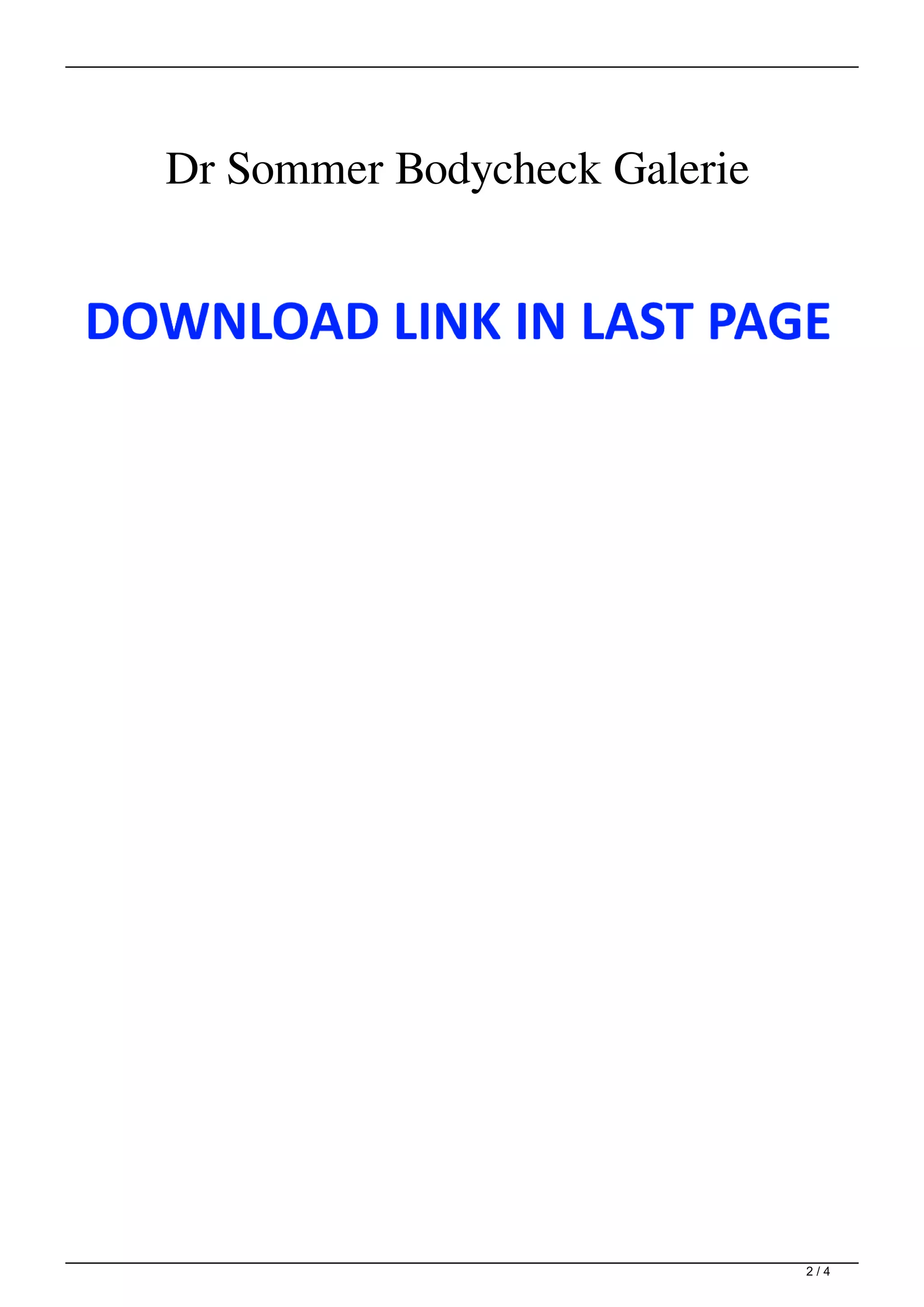 Dr Sommer Bodycheck Galerie PDF