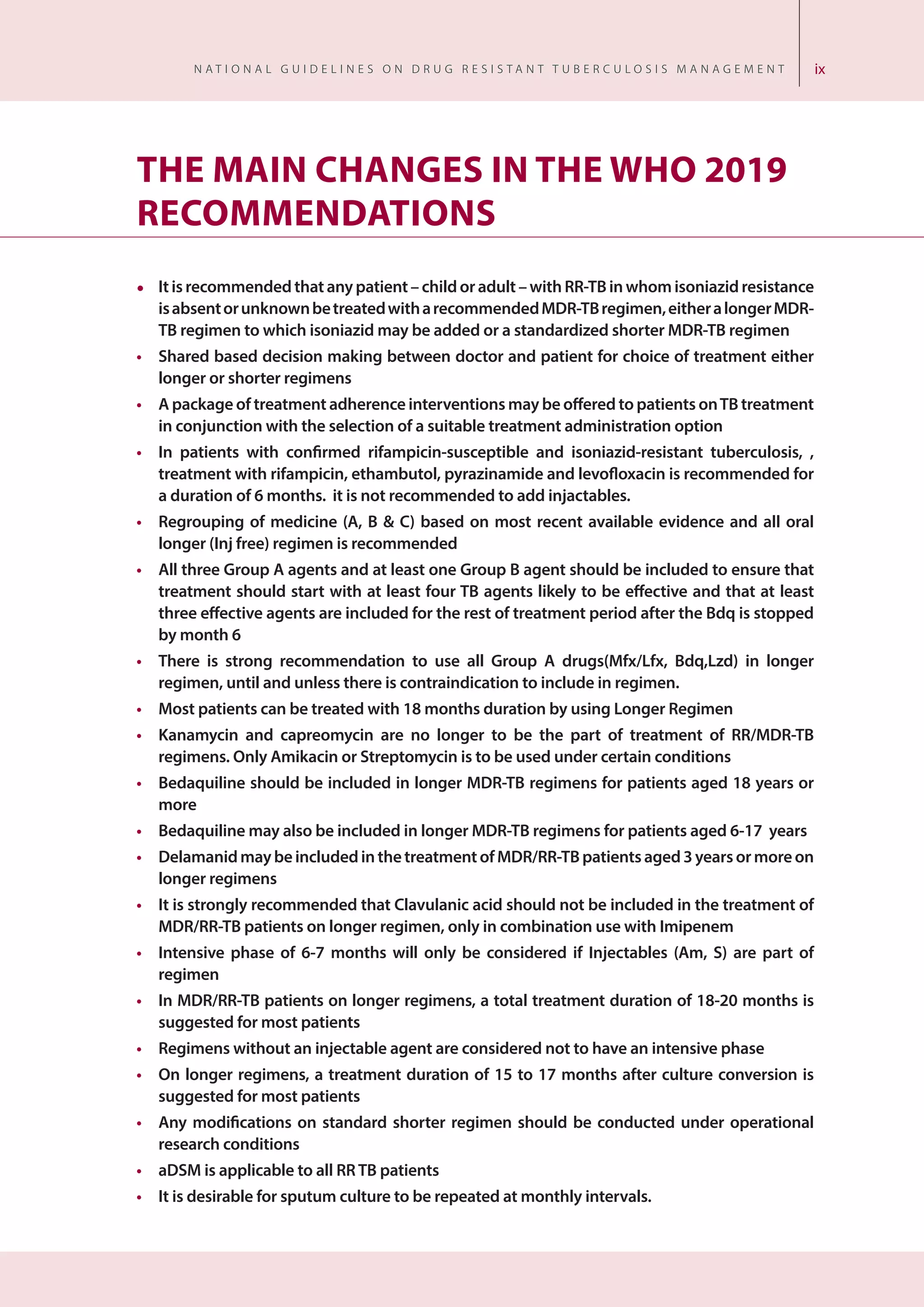 Drug Resistant Tuberculosis Management Guideline | PDF