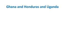 Ghana and Honduras and Uganda
 