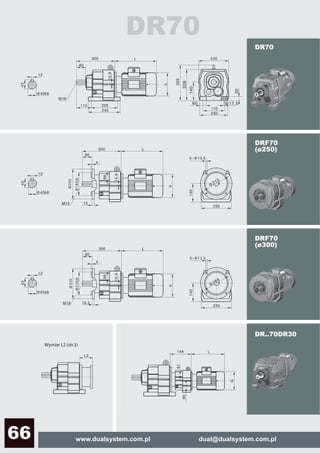 www.dualsystem.com.pl dual@dualsystem.com.pl66
DRF70
(ø250)
DRF70
(ø300)
DR..70DR30
DR70
Wymiar L2 (str.3)
DR70
 
