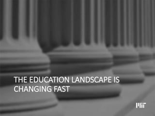 THE EDUCATION LANDSCAPE IS
CHANGING FAST
 